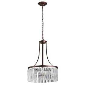 3 Light crystal pendant light (Color: Oil Rubbed Bronze)