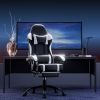 Video Game Chairs for Adults, PU Leather Gaming Chair with Footrest, 360°Swivel Adjustable Lumbar Pillow Gamer Chair