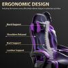 Video Game Chairs for Adults, PU Leather Gaming Chair with Footrest, 360°Swivel Adjustable Lumbar Pillow Gamer Chair