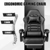 Ergonomic Gaming Chair for Adults, Comfortable Computer Chair for Heavy People, Adjustable Height Office Desk Chair with Wheels
