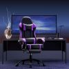 Video Game Chairs for Adults, PU Leather Gaming Chair with Footrest, 360°Swivel Adjustable Lumbar Pillow Gamer Chair