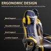Video Game Chairs for Adults, PU Leather Gaming Chair with Footrest, 360°Swivel Adjustable Lumbar Pillow Gamer Chair