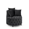 Velvet Upholstered Swivel Chair for Living Room, with Button Tufted Design and Movable Wheels, Including 3 Pillows