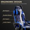 Video Game Chairs for Adults, PU Leather Gaming Chair with Footrest, 360°Swivel Adjustable Lumbar Pillow Gamer Chair