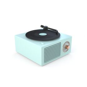 Wireless Mini Portable Phonograph Bluetooth Speaker Record Player (Color: Blue)