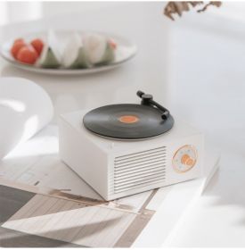Wireless Mini Portable Phonograph Bluetooth Speaker Record Player (Color: White)