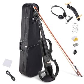 4/4 Violin Electric Violin(right hand)Black (Warehouse: US)